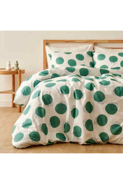 Bella Maison 100% Cotton Poppy Double Duvet Cover Set Green (200X220 cm)