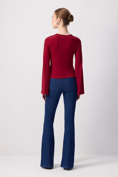 Touché Privé ΜΠΛΟΥΖΑ D ντραπέ ΜΕ ΛΕΠΤΟΜΕΡΗ ΛΕΠΤΟΜΕΡΗΣΗ ΦΙΟΥΝΟΥ