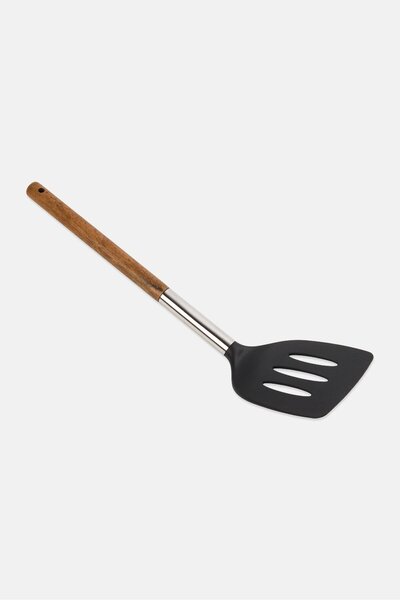 Kitchenera Flexible Silicone Slotted Turner, Black