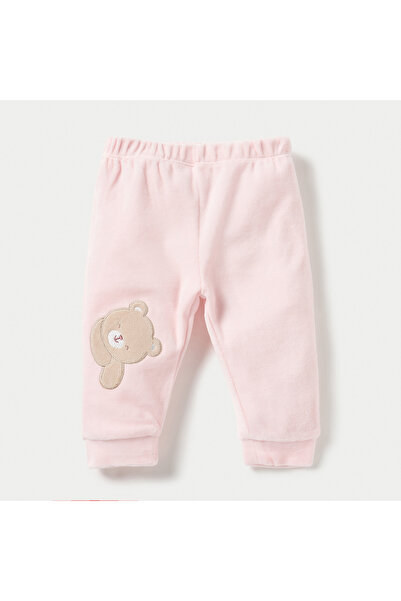 Juniors Bunny Applique Long Sleeves Velour Sweatshirt and Pyjama Set