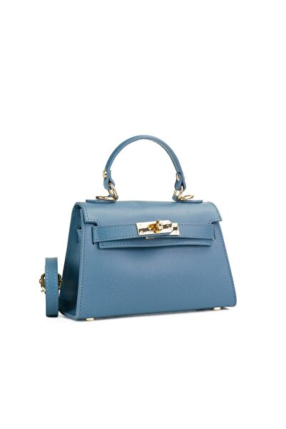 Posete Fagaras Poseta Piele Thea Baby - Albastru Deschis, 1 Compartiment, 1 Buzunar, Bareta Reglabila 65 - 116 cm