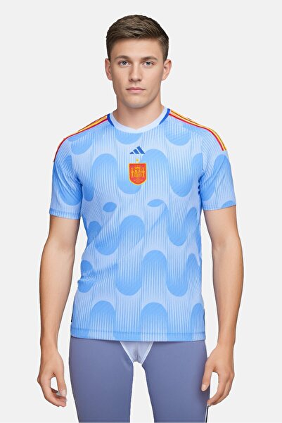 adidas Men Slim Fit Short Sleeve Spain 2022-2023 Football Jersey, Multicolor
