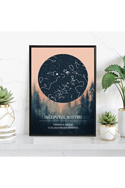 Legendary Gifts Tablou personalizat cu harta stelelor