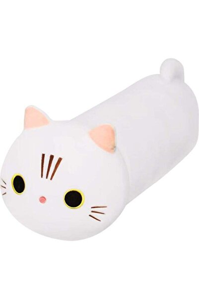 fun zone وسادة أريكة ناعمة من القطيفة على شكل قطة لطيفة من القطن الأبيض 25.00...