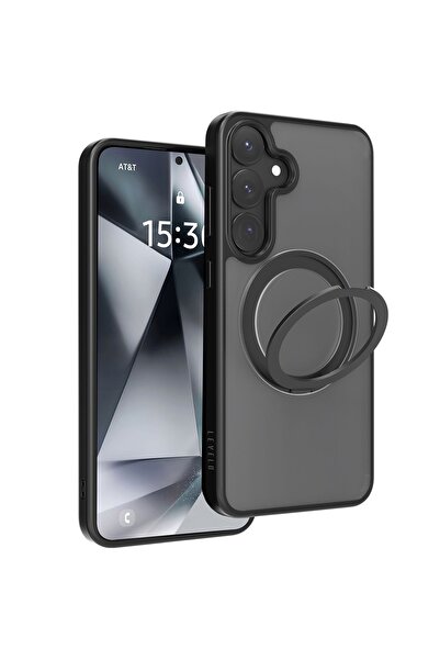 Levelo جراب فيا مع حامل دائري 360 درجة لهاتف سامسونج جالاكسي S25 بلس - ماج سي...