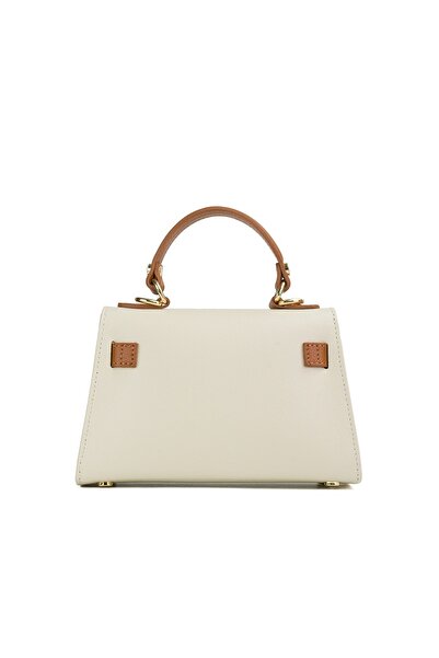 Posete Fagaras Thea Baby Leather Purse - Beige - Cognac, 1 Compartment, 1 Pocket, Adjustable Strap 65 - 116 cm