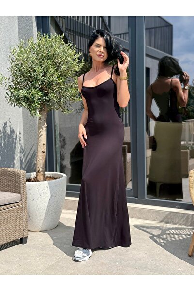 RAMONA BADESCU EXCLUSIVE Дамска дълга вталена рокля – тънки презрамки и елега...