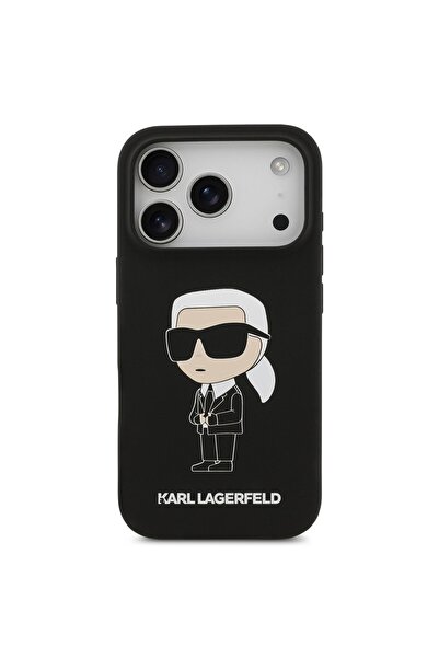 Karl Lagerfeld غطاء سيليكون سائل مع شعار Ikonic NFT لجهاز iPhone 17 Pro Max -...