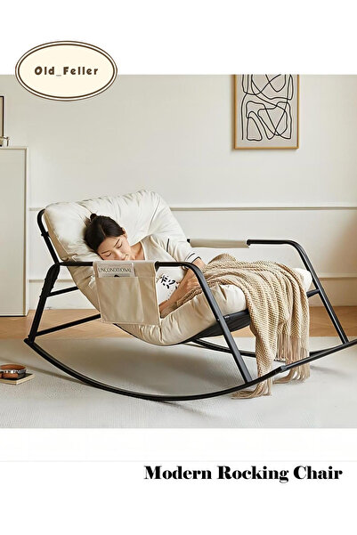 Old_Feller Double Rocker Recliner Chair with/Storage & Cushion - Indoor/Outdoor Lounge Chair for Patio/Garden