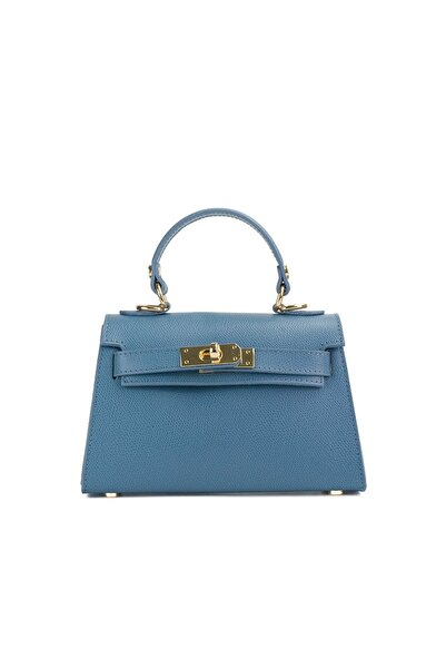 Posete Fagaras Poseta Piele Thea Baby - Albastru Deschis, 1 Compartiment, 1 Buzunar, Bareta Reglabila 65 - 116 cm