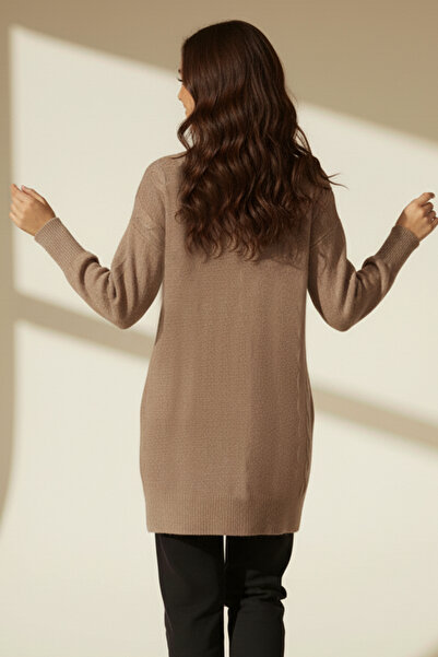 benguen Örgülü Triko Kazak K6005 Vizon