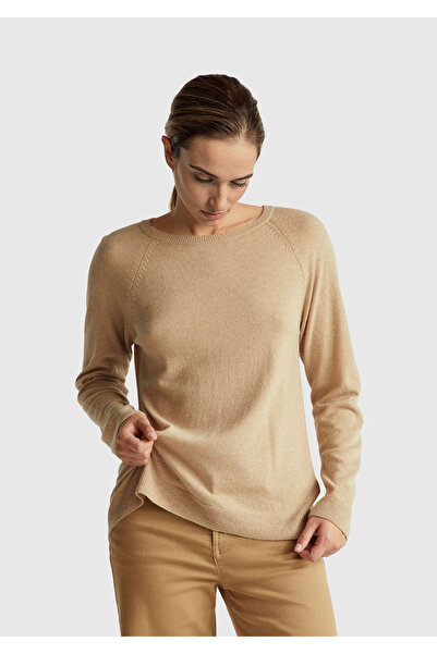 United Colors of Benetton Women's orange cashmere blend sweater