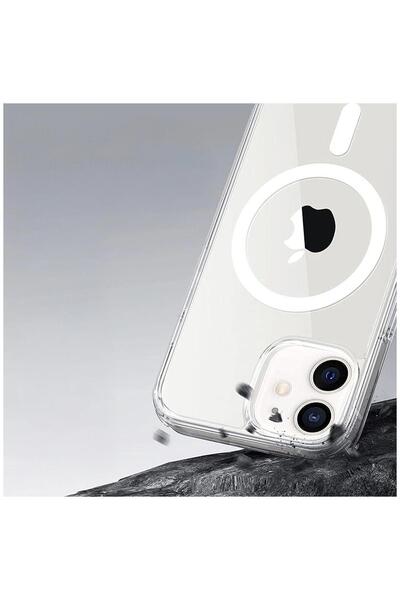 Zebana Apple iPhone 11 Uyumlu Kılıf Sararmaz ClearMag Kılıf (M-Safe Uyumlu) Şeffaf