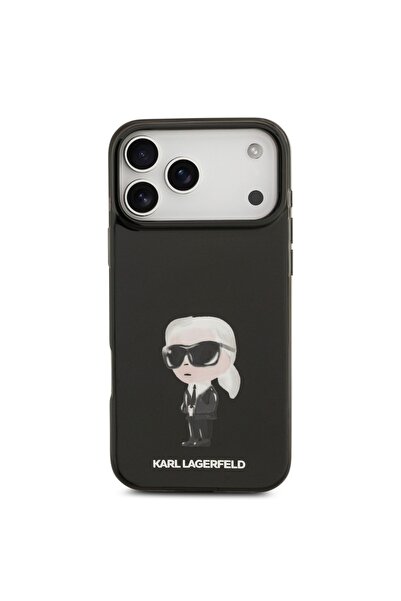 Karl Lagerfeld جراب MagSafe IML برأس Karl Aquarel لجهاز iPhone 17 Pro Max - أسود