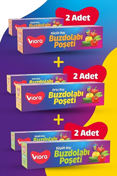 viora KÜÇÜK BOY, ORTA BOY, BÜYÜK BOY BUZDOLABI POŞETİ, EVİN İHTİYACI 150 ADET BUZDOLABI POŞETİ