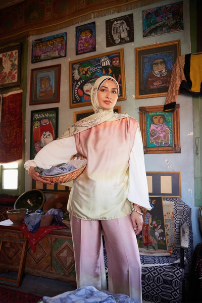 Mooncorn Yekta Desen Sakura İpek Şal