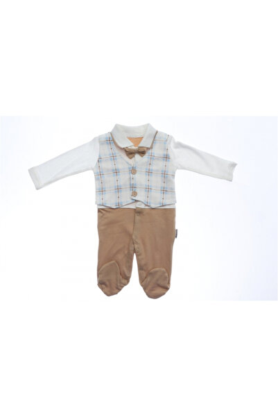Necix's Baby jumpsuit with vest and bow tie, cotton 0-6 months