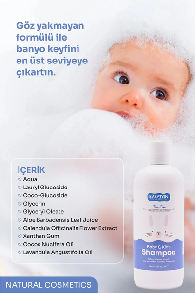 BABYTON Doğal Göz Yakmayan Saç ve Vücut Şampuanı 2'li Set 400 ml