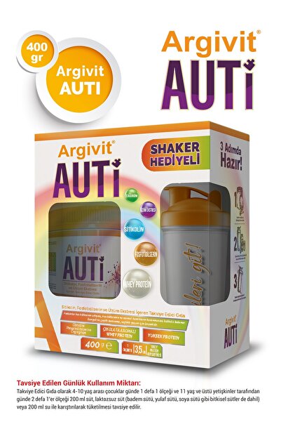 Argivit Auti Taurin, Sitikolin, Fosfotidilserin ve Üzüm Ekstresi 400 gr + Shaker