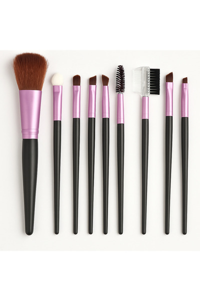 elyyshop مجموعة فرش مكياج احترافية مكونة من 8 قطع - لون أسود أرجواني، لمكياج العيون والوجه