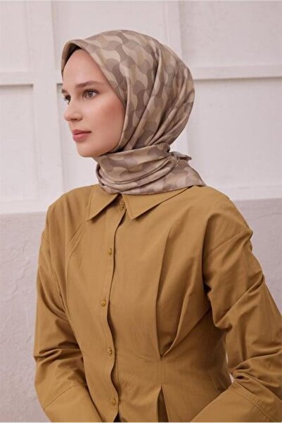 Belli Tivil Pure Silk Scarf 4211 - 05 Αφηρημένο σχέδιο βιζόν