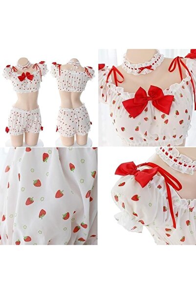 Margoun Kawaii Pajamas Set Women Sleepwear Cute Sexy Lingerie Tops Shorts M04