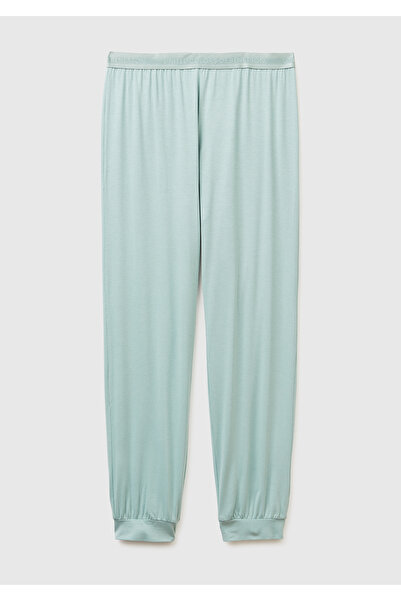 United Colors of Benetton Women's light green modal blend logo waistband pajama bottoms
