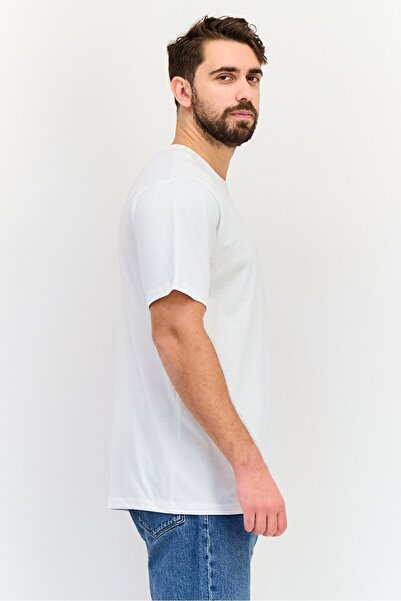 Nautica Men Crew Neck Short Sleeves Brand Logo T-Shirt, White