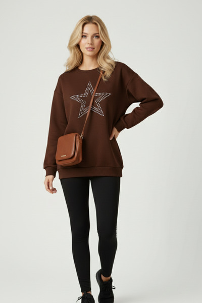 UNCİA OUTDOORS Ženska majica Big Star Štampano Oversize kroj ležerna dukseric...