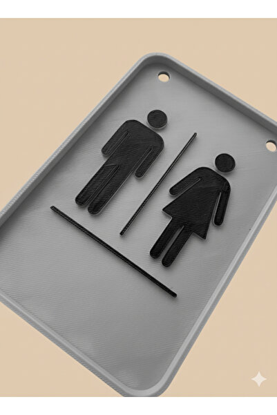 YOO SIKILMADIM X Minimalist Tek Parça Ortak Tuvalet (Unisex WC) Kapı Tabelası
