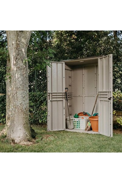 TOOMAX Stora Way 1670 Lt Dış Mekan Bahçe Depolama Dolabı – Su Geçirmez Plastik Dolap Gri / Antrasit