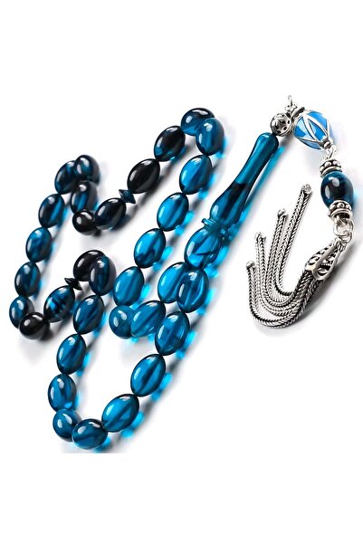 TESBİHCİBABA سبحة عنبر مطرزة بشرابة ملتوية بلون متدرج