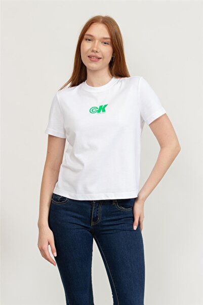 Calvin Klein Kadın Bisiklet Yaka T-Shirt