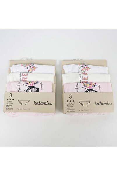 Katamino طقم ملابس داخلية للأطفال البنات من رويان مكون من 3 قطع - متعدد الألوان