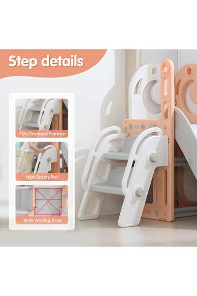 Venpara 5-in-1 Slide, Swing & Climber Set with Basketball Hoop & Storage for Toddlers