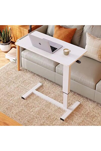 Gogoya bedside table with roller 80x40x89.5cm C-shaped side table adjustable height bedside table