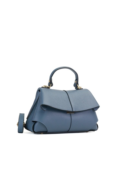 Posete Fagaras Poseta Piele Amelie - Albastru, 2 Compartimente, 2 Buzunare, Bareta Umar Reglabila 109 cm