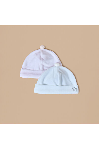 Juniors Star Embellished Velour Beanie Cap - Set of 2