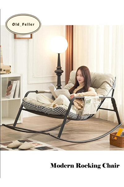 Old_Feller Double Rocker Recliner Chair with/Storage & Cushion - Indoor/Outdoor Lounge Chair for Patio/Garden