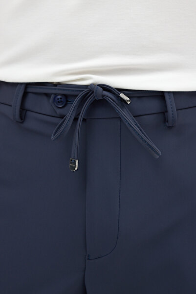 Frappoli Lonix Men's Light Navy Blue Polyamide Fabric Very Flexible Italian Cut Comfortable Trousers