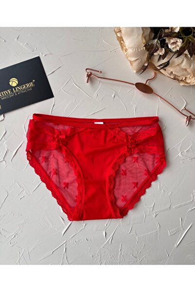 İntive Lingerie Chiloți/Slip în stil japonez Arya, cu detaliu din dantelă cu decupaj din tul pe spate-2853