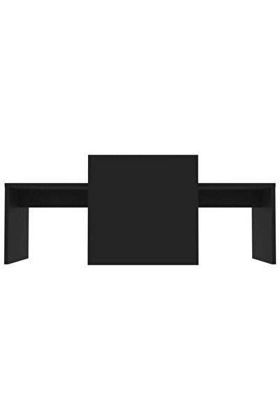 vidaxl طقم طاولة قهوة أسود ١٠٠×٤٨×٤٠ سم من الخشب الهندسي