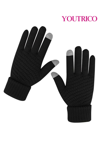Youtrico 1 pcs Women's&Mem's Winter Gloves-Fleece Lining, Warm Knit-Elastic C...
