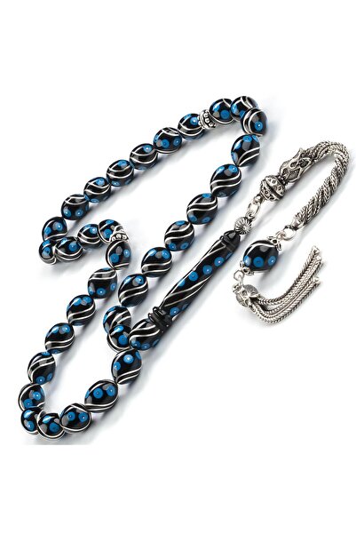 TESBİHCİBABA Anatolia Collection Çini Mavisi Erzurum Oltu Taşı Tesbih