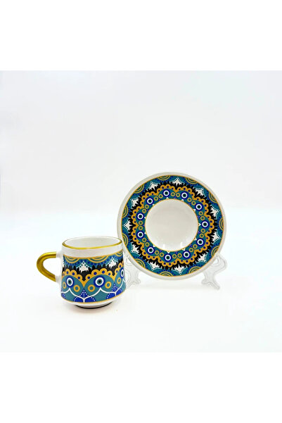 MEVLANA BAZAAR Ethnic Patterned 2-Person Coffee Cup Set