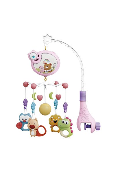 bebe stars Carusel muzical pentru patut, Bebe Stars, Cu ursuleti si proiector de stele, Pink