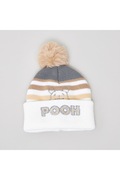 Disney Winnie The Pooh Beanie Cap with Pom Pom Accent