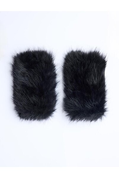 Jimmy Key Black Plush Detailed Gloves