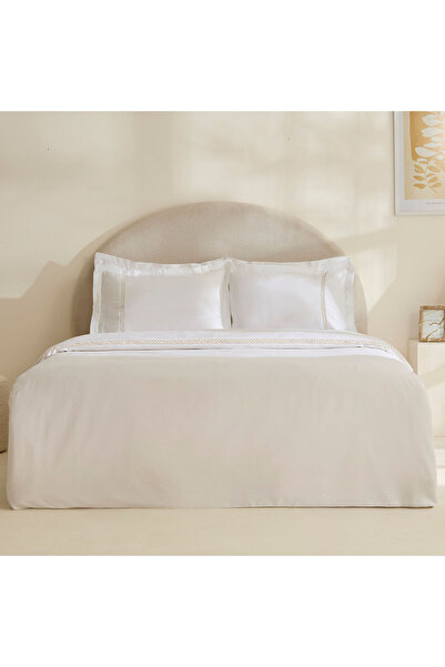 Karaca Home Indila 100% Cotton Satin Double Duvet Cover Set White