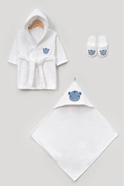 Bebitof 100% Cotton Cute Tiger Patterned Baby Bathrobe Set 0-2 Years Old Boxed Bbtf.Byz.30056